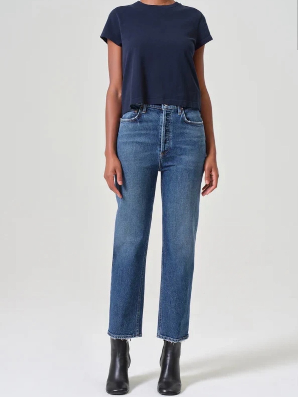 AGOLDE 90s Pinch Waist Crop Jeans Solace Dark Wash Size 30